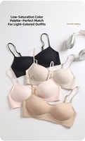 Vierkante halslijn, laag uitgesneden foundationcrème, naadloze, draadloze halfcup bh, dunne gevoerde cups, fruitgelei zachte ondersteuning voor dames (nylon)