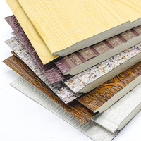 Panneaux muraux isolés en aluminium PU, couleur grain de bois, résistants à la corrosion, panneaux muraux sandwich écologiques