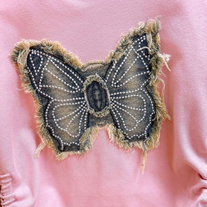 Nuovo Completo Primaverile 2025 per Ragazze, Set di Moda con Camicetta Ricamata <span class=keywords><strong>a</strong></span> Farfalla e Pantaloni in Denim, <span class=keywords><strong>Abbigliamento</strong></span> in Stile Coreano per Bambine - Product Image 3