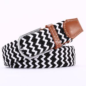 เข็มขัดถักแบบถักสำหรับผู้หญิงและผู้ชายเข็มขัดถักแบบมีหัวเข็มขัดโลหะ - Product Image 4