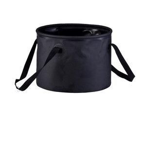 <b>Folding</b> Water <b>Bucket</b> 13L Round Double Handles Outdoor Camping Fishing Storage <b>Bucket</b> Black Army Green Gray Brown - Product Image 1