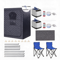 Tente de sauna à vapeur électrique portable moderne pour deux personnes avec générateur de vapeur et chaises pliantes pour la maison, l'hôtel, la piscine, le spa