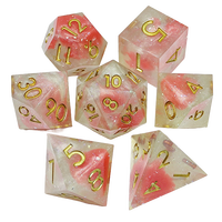 Jeu de dés polyédriques en acrylique peints à la main, 7 pièces, moins cher, pour jeux de société - Jeu portable avec 12 couleurs