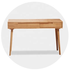 Mesa de tocador de madera maciza con espejo abatible, 6 organizadores para accesorios de diferentes tamaños - Product Image 3