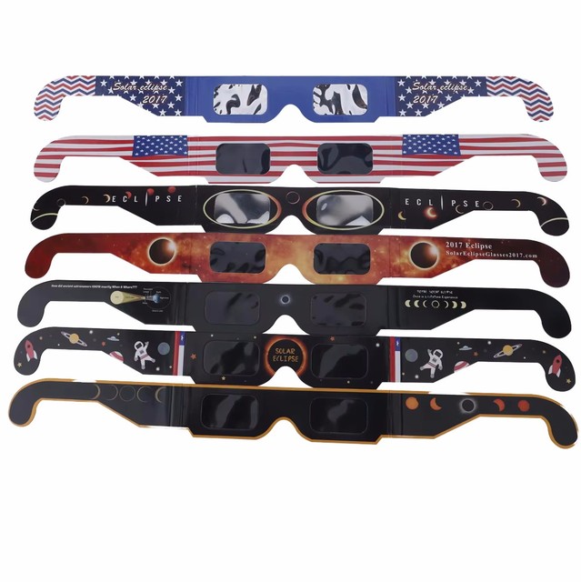 Wholesale ISO Certified Solar Eclipse Glasses Customized Design Eclipse Viewing 3D Paper Glasses 405x37mm