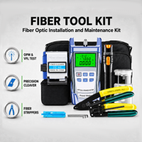Kit d'outils pour fibre optique SIXIANTO 5G avec compteur de puissance optique, cisaille à fibre FC-6S, localisateur VFL, dénudeurs pour l'installation FTTH