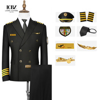 Uniformes de pilote et de personnel de haute qualité personnalisés en gros noir bleu marine pour hommes et femmes vêtements de compagnie aérienne d'aviation