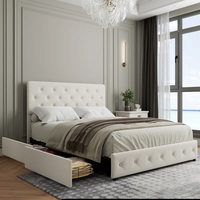 Cadre de lit de luxe moderne réglable et rembourré sur mesure, taille Queen ou King, de haute qualité