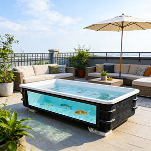 ถังเลี้ยงปลา FRP จากโรงงานโดยตรง บ่อปลาภายนอกอาคาร ถังเพาะพันธุ์ปลาคาร์ฟ ปลาทอง สำหรับการเพาะเลี้ยงสัตว์น้ำและการเลี้ยงปลา - Product Image 1