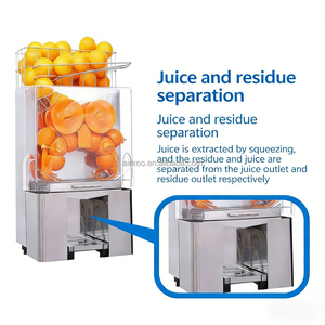 เครื่องแปรรูปน้ำส้มสดพร้อมฟังก์ชั่นจำหน่ายสินค้า อุปกรณ์โรงงานแปรรูปผลไม้ แยกน้ำและเนื้อส้ม - Product Image 2