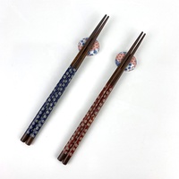 Ensemble de baguettes Sakura, 5 paires de baguettes en bois avec supports en céramique, vaisselle de style japonais