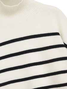 Custom Knit Stripe Cashmere Sweater Mulheres Jumper Senhoras Malhas Funil Inverno Pescoço Oversized Malha Pullover Camisola das Mulheres - Product Image 2