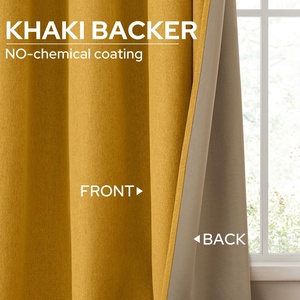 Màn Linen rèm cửa cho phòng khách đầy đủ màu đen cách nhiệt Grommet cửa sổ màn lót phong cách Mỹ tất cả các mùa ngọn lửa - Product Image 4