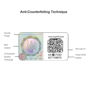 Nhãn an ninh mã <span class=keywords><strong>QR</strong></span> chống hàng giả nhãn dán 3D cứu trợ Tính xác thực Chống giả mạo HOLO nhãn ba chiều - Product Image 3