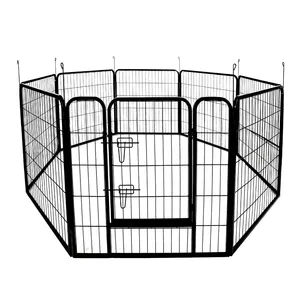 Markdown gaiola de metal para cachorros, venda quente, preta, soldada, grande, gaiola de metal, para áreas internas, externas