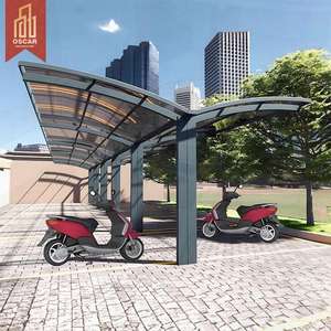 Abri de voiture autoportant en aluminium robuste avec toit résistant aux intempéries pour jardin, allée ou cour - Product Image 1