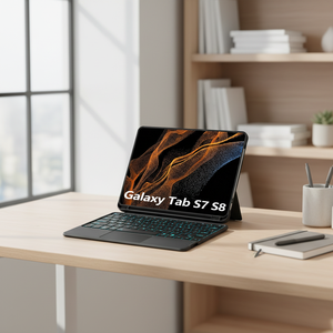 Tastiera retroilluminata rimovibile con Touchpad protezione completa <span class=keywords><strong>Cover</strong></span> per tastiera <span class=keywords><strong>Samsung</strong></span> Galaxy <span class=keywords><strong>Tab</strong></span> <span class=keywords><strong>S7</strong></span>/S8 - Product Image 1