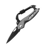 Outil de poche EDC en acier inoxydable avec tournevis, ouvre-bouteille et brise-vitre pour le camping, couteau mousqueton multifonction 6 en 1