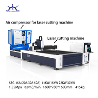 Compresseur d'air à vis rotatif intégré 11KW 15HP 4-en-1 personnalisé Machine de découpe laser du fabricant chinois moteur lubrifié