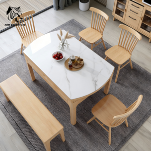 โรงงานเฟอร์นิเจอร์ ราคาถูก ปรับแต่งได้ มีสินค้าจำนวนมาก ดรอปชิปปิ้ง เฟอร์นิเจอร์ห้องรับประทานอาหารแฟชั่นใหม่ โต๊ะรับประทานอาหารไม้หินอ่อน - Product Image 4
