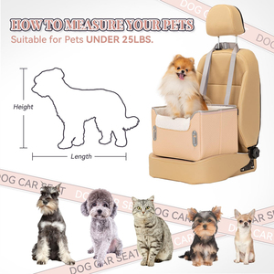 SUREWALHOME <strong>Car</strong> Pet Carrier Booster with Storage Pockets Dog Travel <strong>Bed</strong> Detachable and Washable Puppy Dog Booster Seats