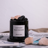 Cadeau d'aromathérapie sans flamme, étiquette privée personnalisée, avec diffuseur de pierre volcanique noire avec huiles essentielles,