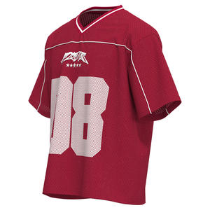 Camiseta de Fútbol Healy Vintage con Cuello en V, Malla, Número 08 Estampado, Camisetas de Fútbol Transpirables de Manga Corta, Ropa Urbana - Product Image 2