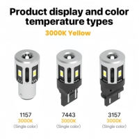 Lumière ambrée 1156 3156 t20 ampoule de signal led à point unique csp 5530 ba15s p21w p27w w21w 12V feu arrière