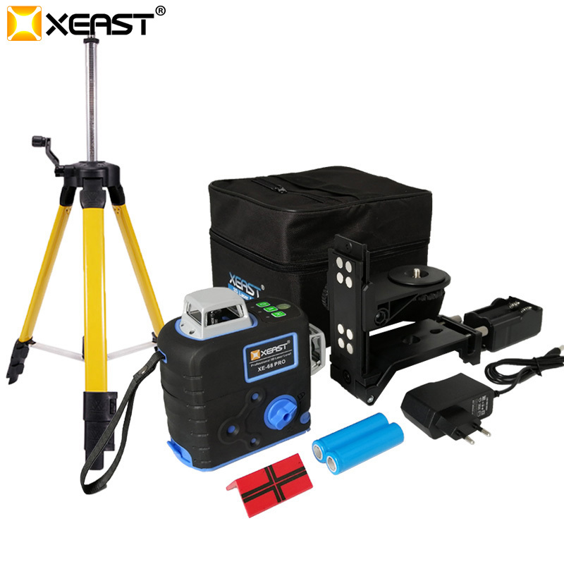 XEAST Laser Level 8 Lines 3D Self-Leveling 360 Horizontal Vertical Cross Green XE-67G Pro