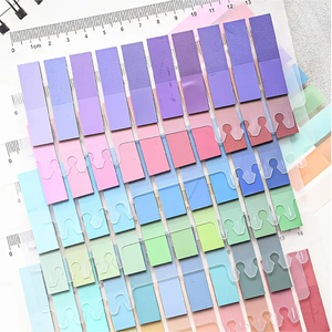 Pestañas de índice degradado personalizadas, <span class=keywords><strong>notas</strong></span> adhesivas, banderas de <span class=keywords><strong>notas</strong></span> postales autoadhesivas, marcador de escritura, regla, marcadores de página hechos de papel - Product Image 3