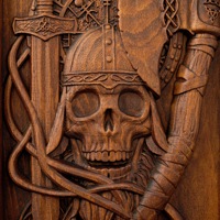 Plaque murale en bois Guerrier Viking Squelette, Relief sculpté à la main Hache et Épée Nordiques, Décoration Gothique pour Bar, Cadeau