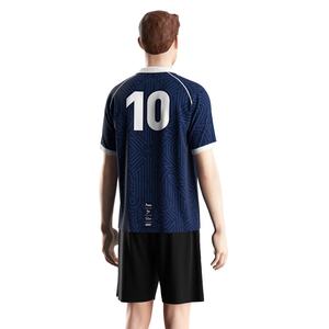 Maillot de football d'équipe avec col polo en V, tissu respirant et à séchage rapide pour les séances d'entraînement et les matchs décontractés - Product Image 3