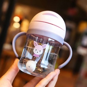 Biberón con asa, libre de BPA, material PP, 1-2 años, diseño con calcomanía de cuerpo recto para niños pequeños - Product Image 2