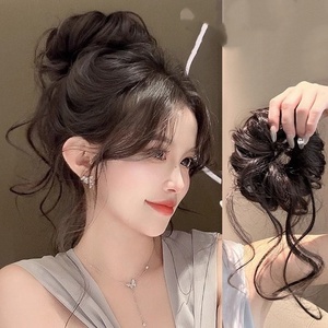 Moño de <span class=keywords><strong>pelo</strong></span> sintético, moño de Color Natural, banda para el <span class=keywords><strong>pelo</strong></span> rizado desordenado, piezas de <span class=keywords><strong>pelo</strong></span> falso elástico Scrunchy para mujeres, horquillas - Product Image 1