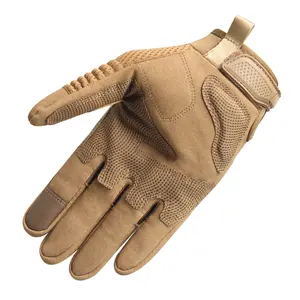 Factory Custom Sport Tactical Equipment Motorcycle Black Touch Screen Full Finger Combat Mechanics Tactical Gloves
