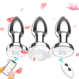 Adult Luminous Electric Anal Dildo Couple Intimate <b>Toys</b> Vibrating <b>Remote</b> <b>Control</b> Metal Anal Plug App <b>Control</b> 9 Frequency - Product Image 2