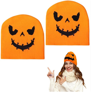 Venta caliente nuevo diseño creativo Halloween Beanie Hat adultos <span class=keywords><strong>calabaza</strong></span> <span class=keywords><strong>cara</strong></span> gorro de punto divertido Acción de Gracias Halloween decoración sombrero - Product Image 1