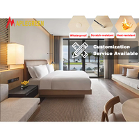 Ensemble de chambre à coucher d'hôtel personnalisable en bois d'ingénierie de qualité commerciale Mobilier d'hôtel Ensemble de chambre à coucher 5 étoiles pour appartements d'hôtel