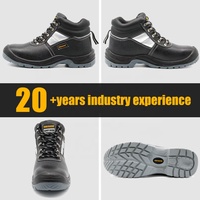 Botas de Trabajo Industriales de Cuero para Hombre CE S3 FO SR, Zapatos de Seguridad con Puntera de Acero, Resistentes a Pinchazos, Aceite y Antideslizantes con Suela de PU