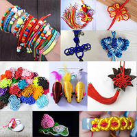 Nein. 5 Chinesische Knoten-Kordeln 20m Polyester Geflochtenes Seil Handgemachte DIY-Materialien Makramee-Schnur Satin-Rattail-Kordel Shamballa Heimtextilien