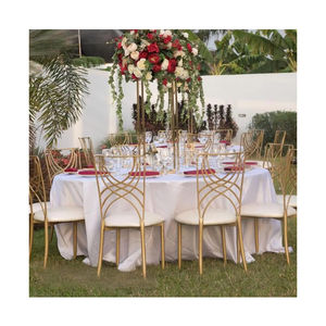 Wholesale Gold Metal Iron Hotel Chameleon <b>Chairs</b> Outdoor Wedding Metal Forkback <b>Dining</b> <b>Chair</b> Gold Chameleon <b>Chair</b> Wedding - Product Image 1