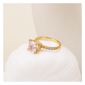 Joyería fina de compromiso de plata 925 de alta calidad, anillos de boda de diamantes rosas de alto carbono chapados en oro de <span class=keywords><strong>10K</strong></span> para mujer, fiesta romántica - Product Image 1