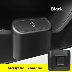 Poubelle de voiture Poubelle suspendue Boîte à ordures avec couvercle Boîte de rangement intérieure de voiture Poubelle Porte Siège Clip Support Accessoires de voiture - Product Image 5