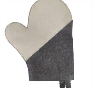 Felt Russian Sauna <b>Hat</b> <b>Glove</b> <b>and</b> Mat <b>Set</b> Reusable Sauna Caps Portable Steam Bath Mitten Grey Bath - Product Image 1