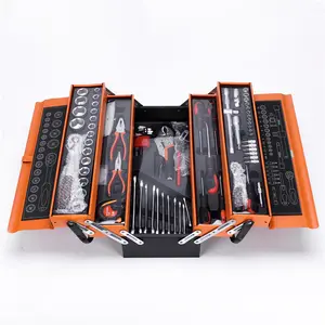 85 pieces ratchet wrench pliers set carrying case auto repair toolbox set