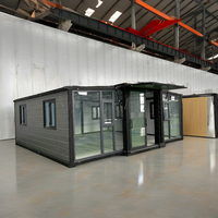 Maisons préfabriquées modulaires de luxe en conteneurs préfabriqués, maisons préfabriquées portables, maison en conteneur extensible avec 2 chambres