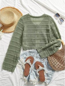<span class=keywords><strong>SHENHE</strong></span> Cardigan court en maille bohème ajouré à nouer sur le devant pour femme, 100 % polyester avec doublure en laine, idéal pour l'été - Product Image 2