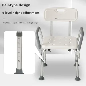 Health Care Factory Direct Sale Shower Chair Bathroom Adjustable Round Shower Seat Bath Stool for Elderly Disabled - Product Image 4