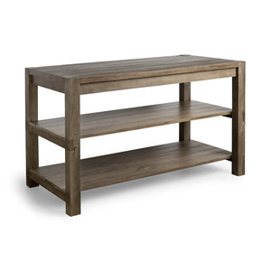 Carrello da cucina a isola in legno massello marrone con Design moderno HMS a due livelli con pannello da banco liscio - Product Image 5