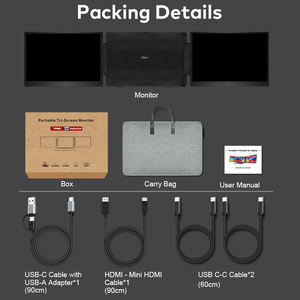 Moniteur portable triple écran pour ordinateur portable, idéal pour les affaires et le gaming - Product Image 6